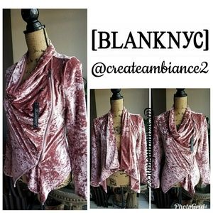 Blank NYC Crushed Velvet Asymmetrical Jacket